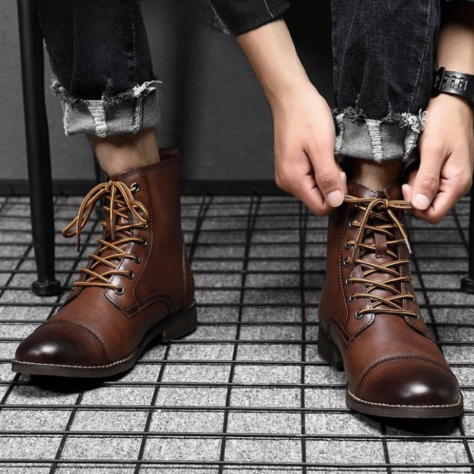 Men's Cap Toe Boots | Lace Up