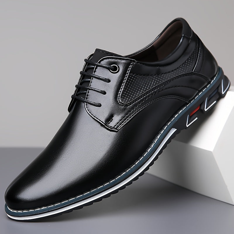 Men's Lace-Up Perforated Derby Shoes | Chunky Sole
