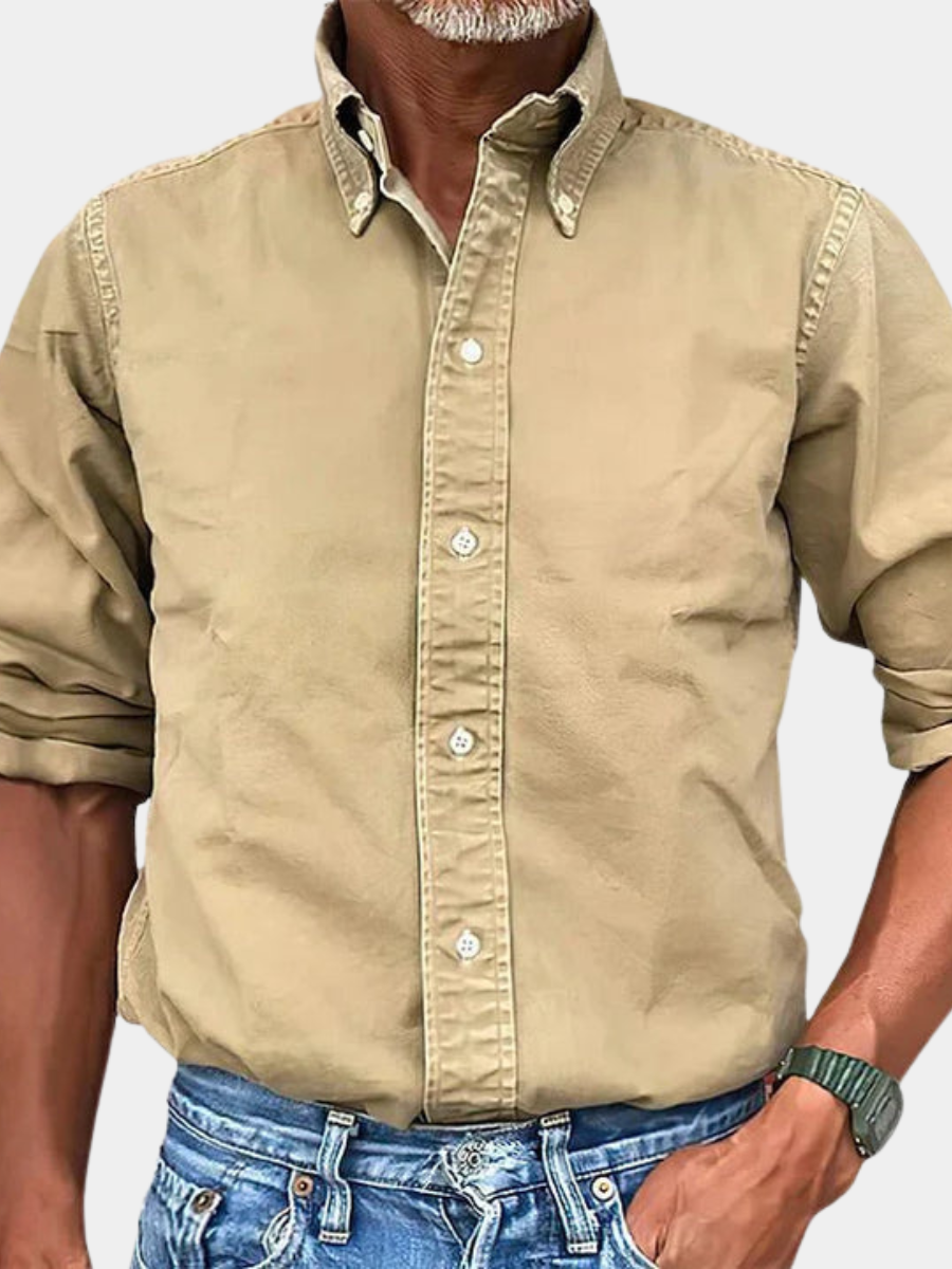 Men's Long Sleeve Oxford Shirt | Button-Down Collar