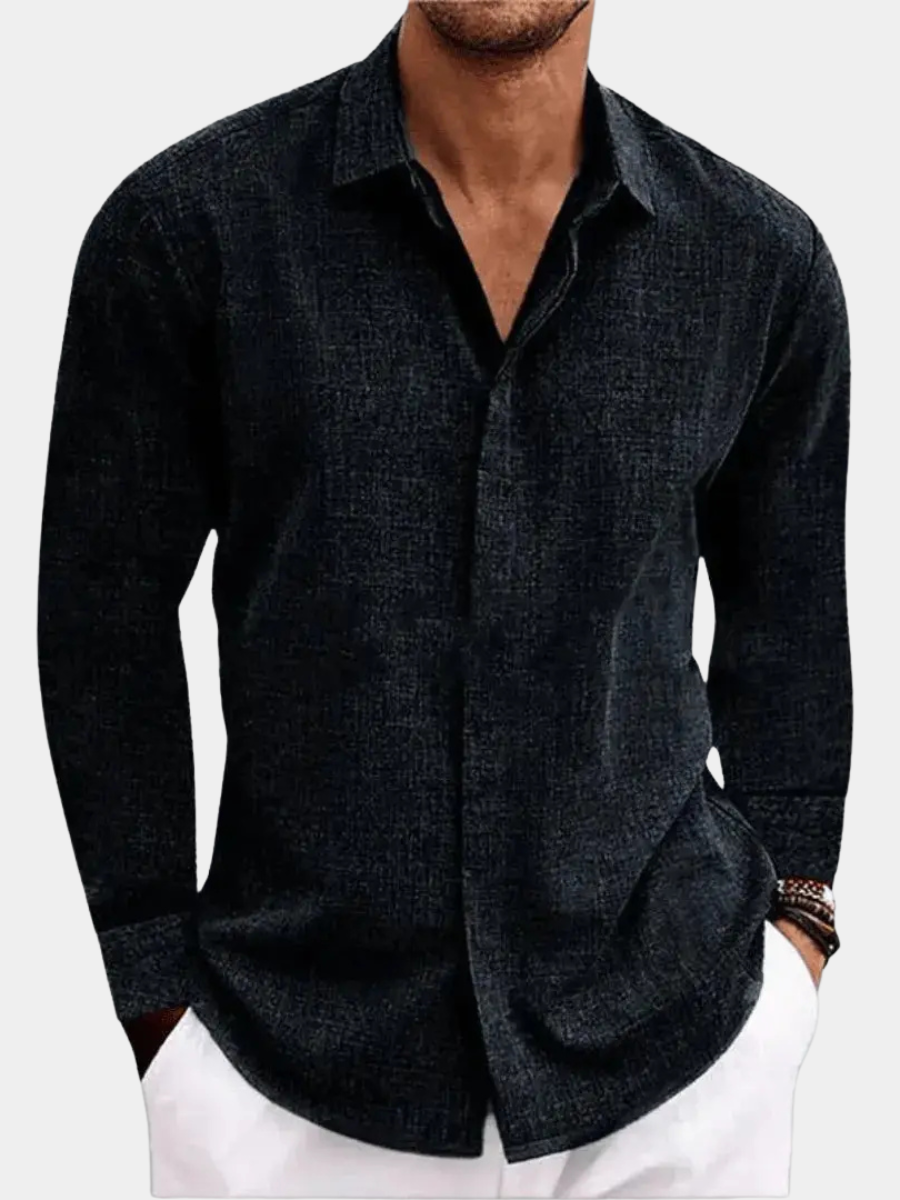 Men's Spread Collar Shirt | Long Sleeve