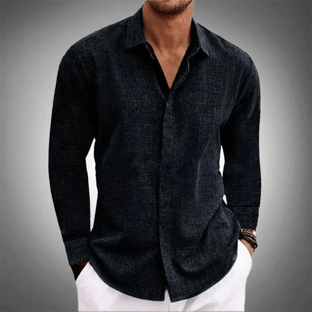 Men's Spread Collar Shirt | Long Sleeve