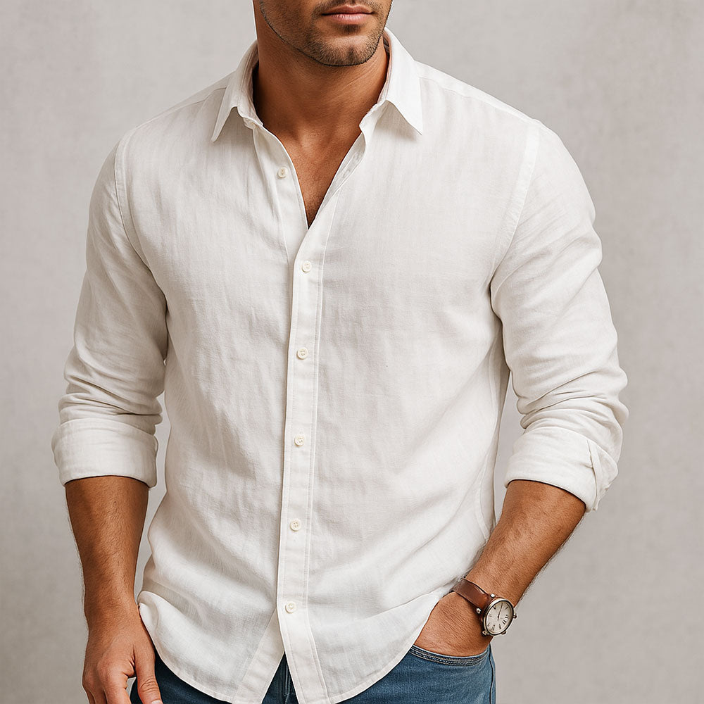 Men's Long Sleeve Shirt | Curved Hem