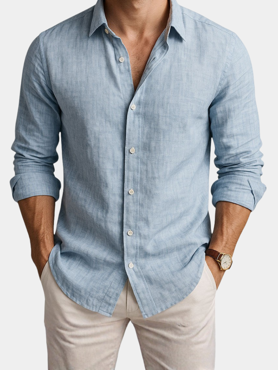 Men's Long Sleeve Shirt | Curved Hem