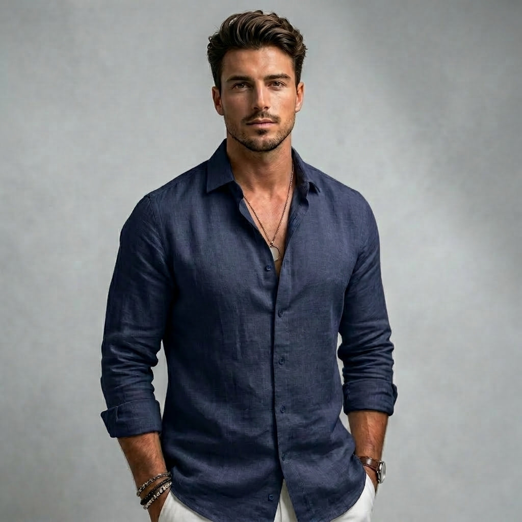 Men's Long Sleeve Shirt | Rolled Cuffs