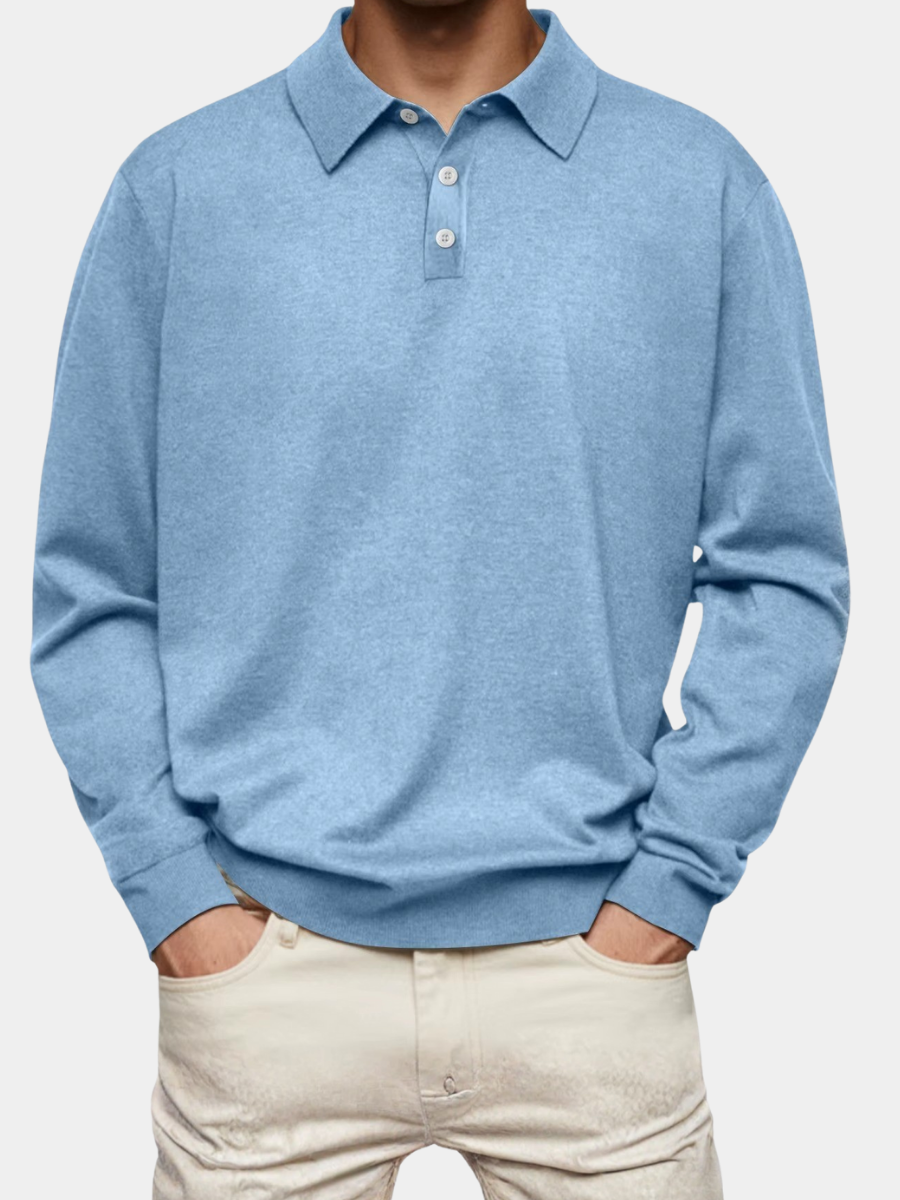 Men's Knitted Polo | Long Sleeve