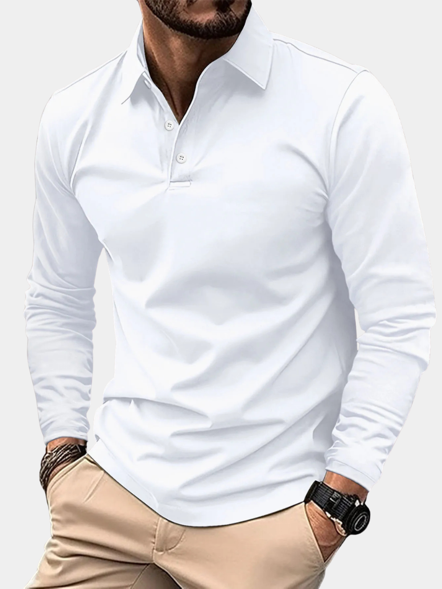 Men's Tipped Collar Polo Shirt | Long Sleeve