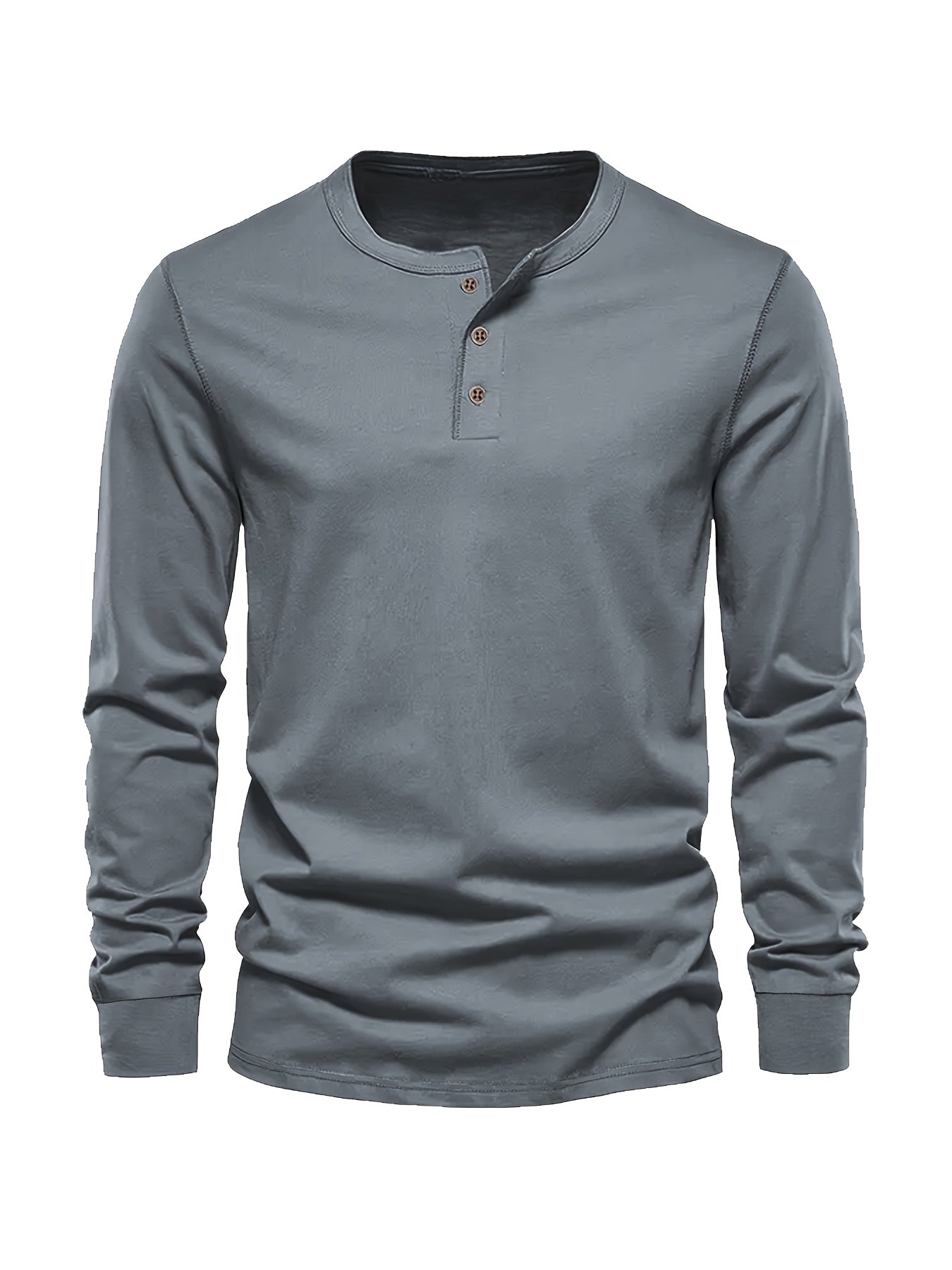 Men's Long Sleeve Henley T-Shirt | Button