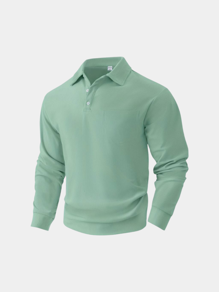 Men's Ribbed Polo | Long Sleeve