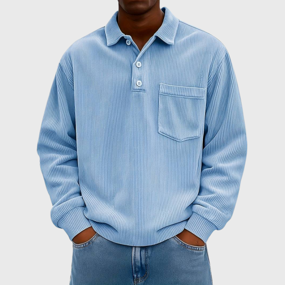 Men's Ribbed Polo | Long Sleeve