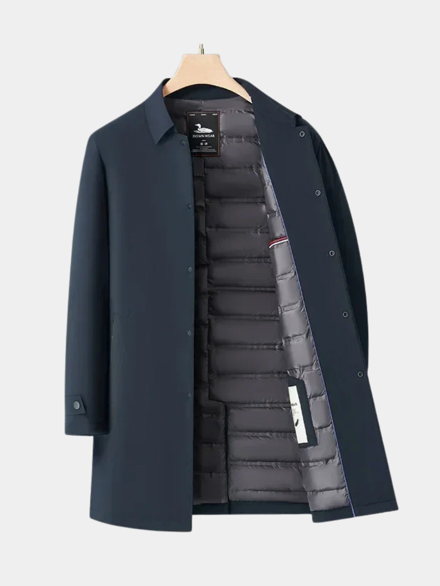 Men's Longline Padded Coat | Button Up