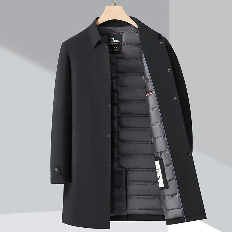 Men's Longline Padded Coat | Button Up