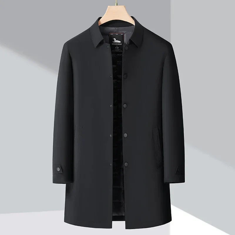 Men's Longline Padded Coat | Button Up