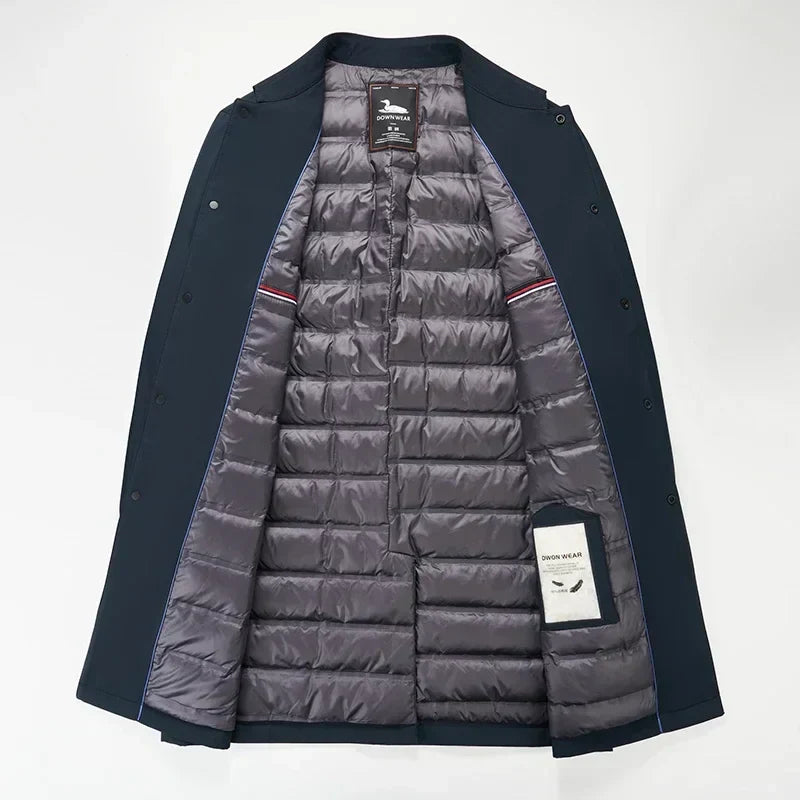 Men's Longline Padded Coat | Button Up