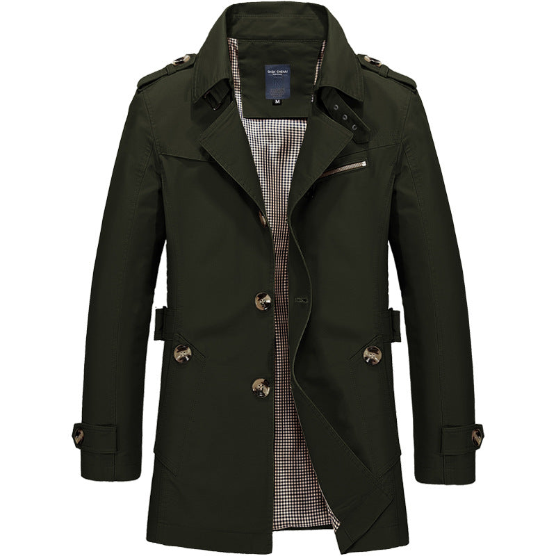Men's Longline Trench Coat | Single Breasted