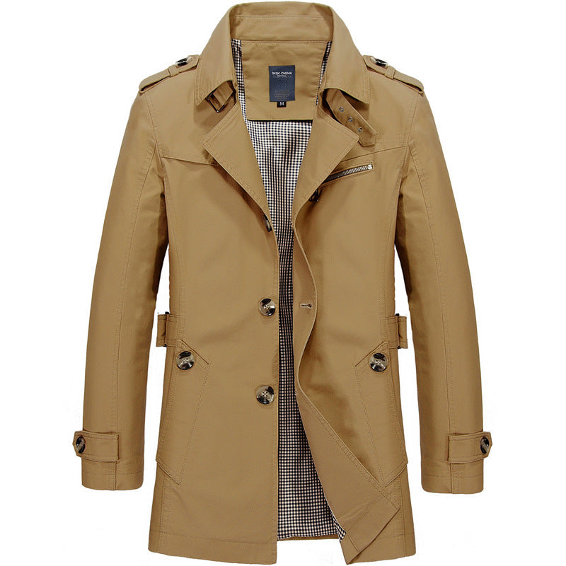 Men's Longline Trench Coat | Single Breasted