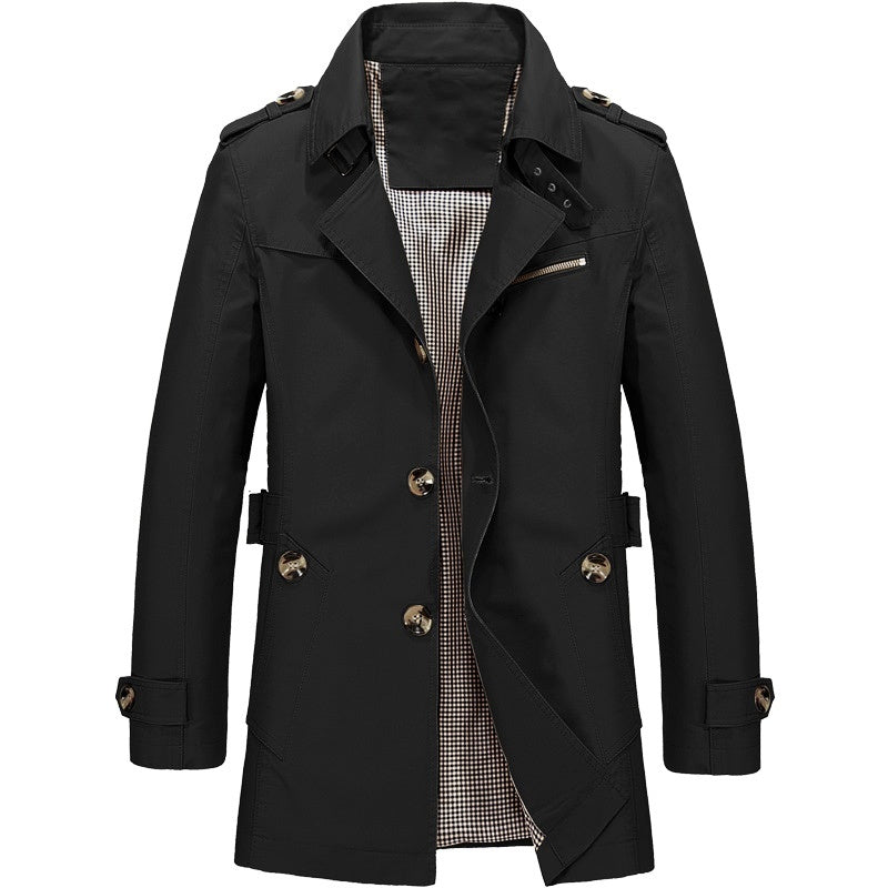 Men's Longline Trench Coat | Single Breasted