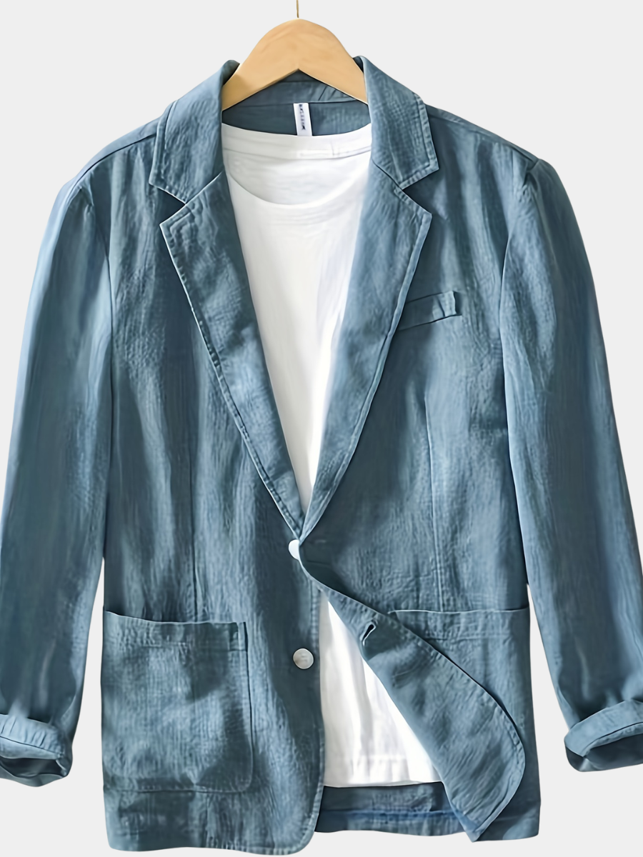 Men's Notch-Lapel Patch-Pocket Jacket | single-button tailored front