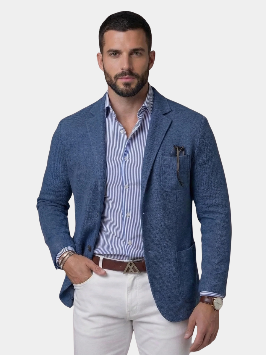 Men's Herringbone Blazer | Notch Lapel