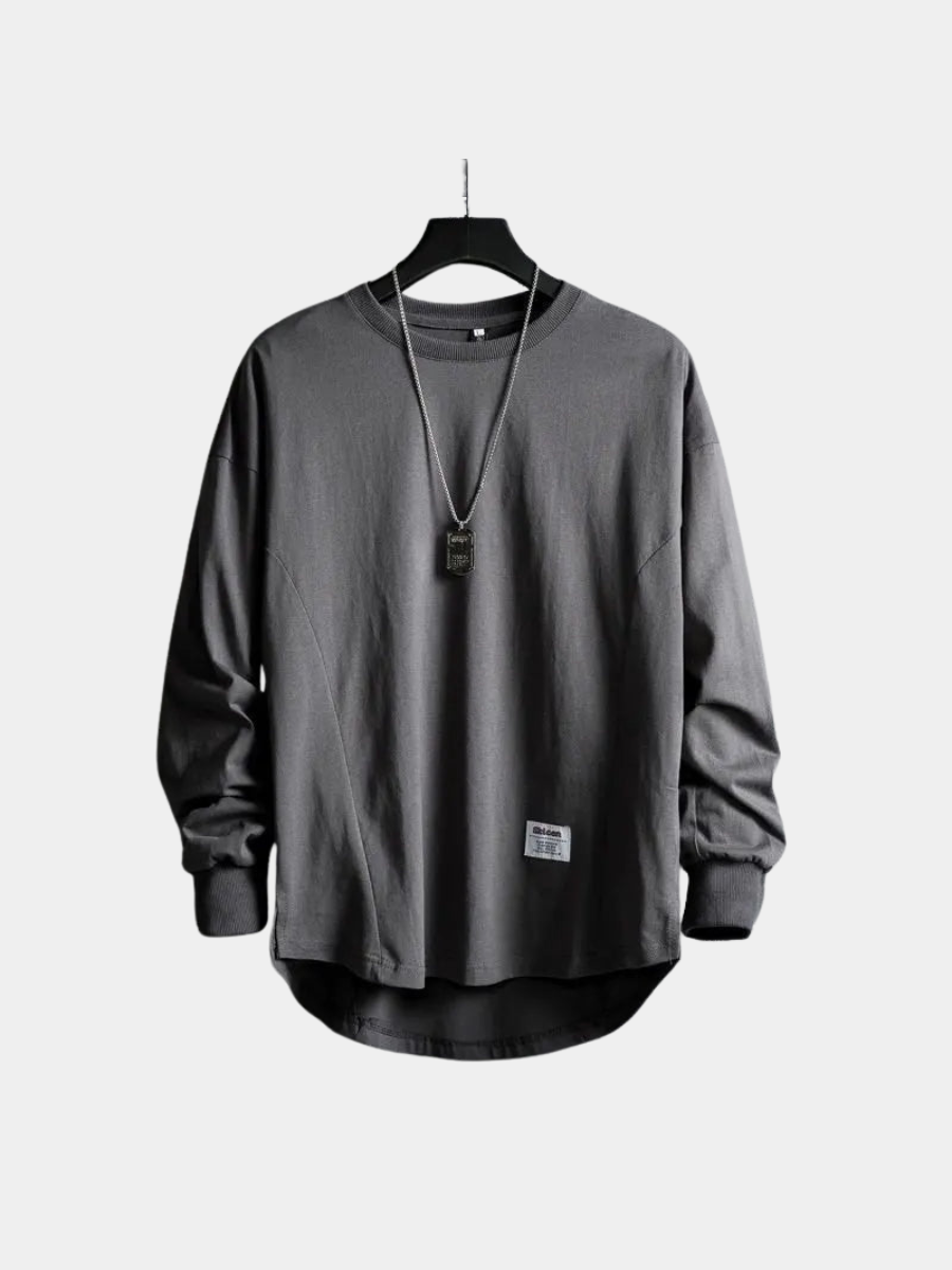 Men's Oversized Crew Neck T- T-Shirt | Long Sleeve
