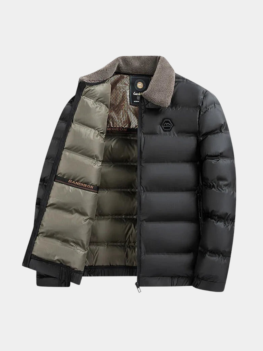 Men's Padded Puffer Jacket | Fleece Collar
