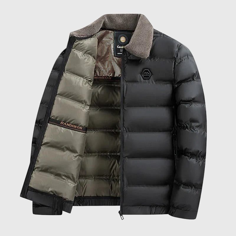 Men's Padded Puffer Jacket | Fleece Collar