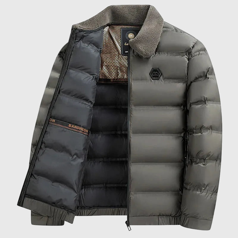 Men's Padded Puffer Jacket | Fleece Collar