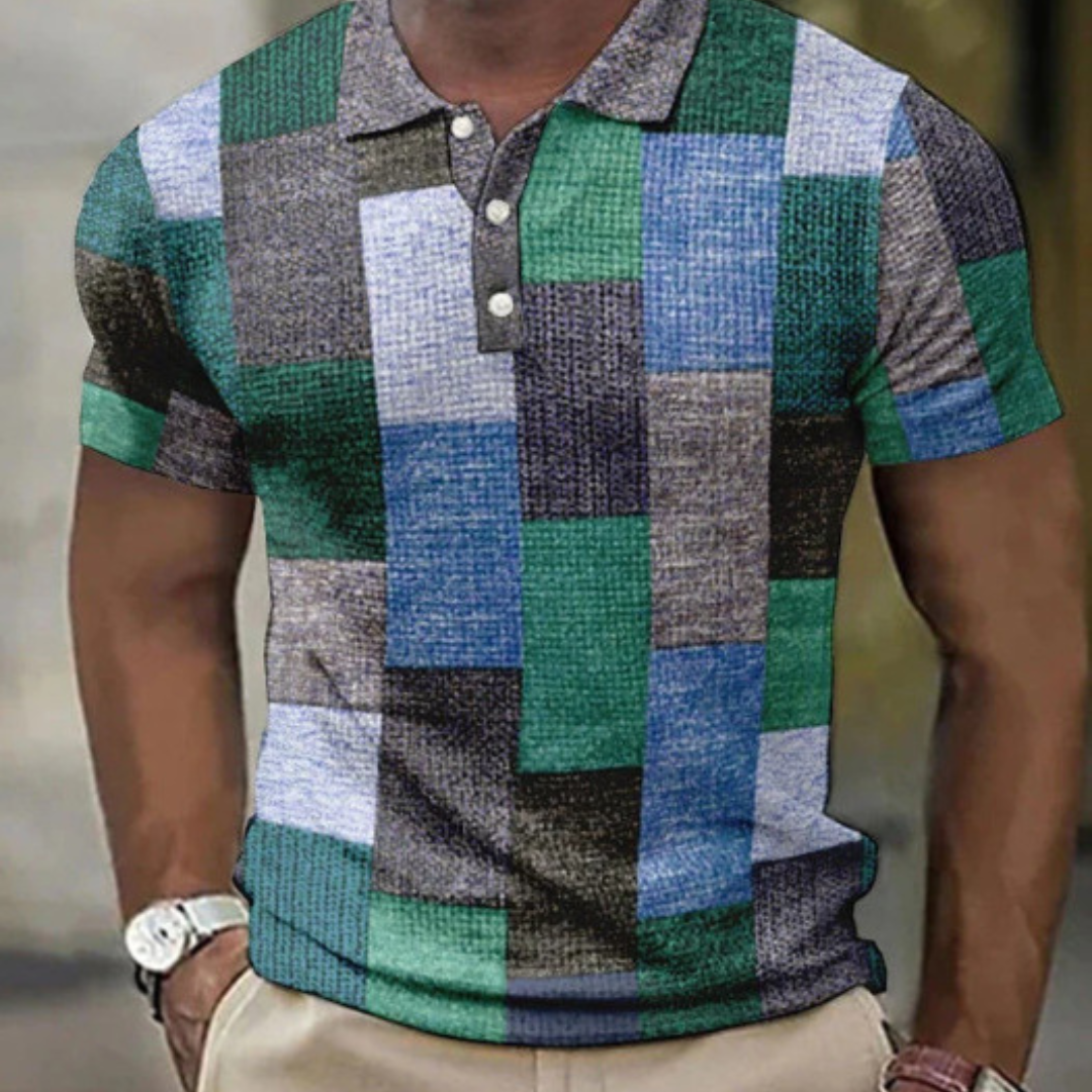Men's Colour Block Polo Shirt | Short Sleeve