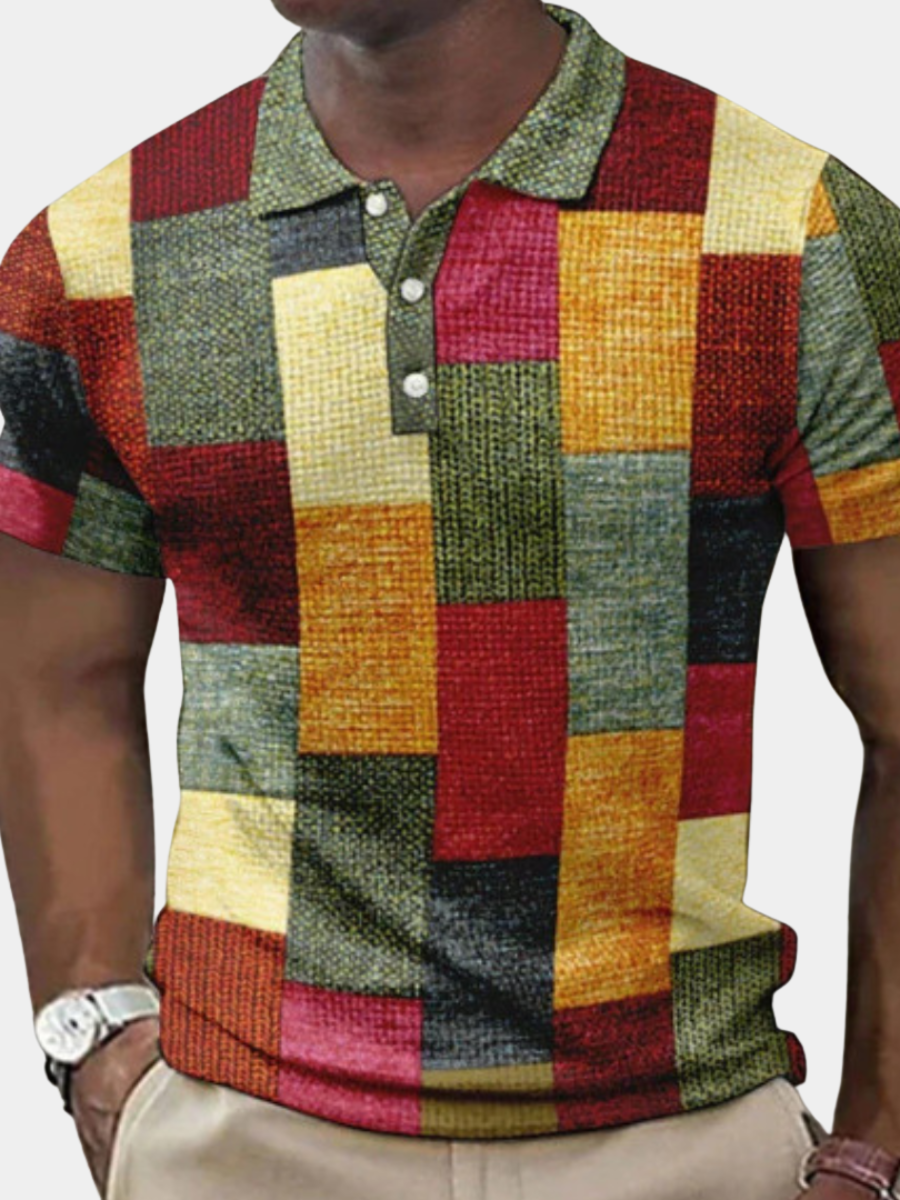Men's Colour Block Polo Shirt | Short Sleeve