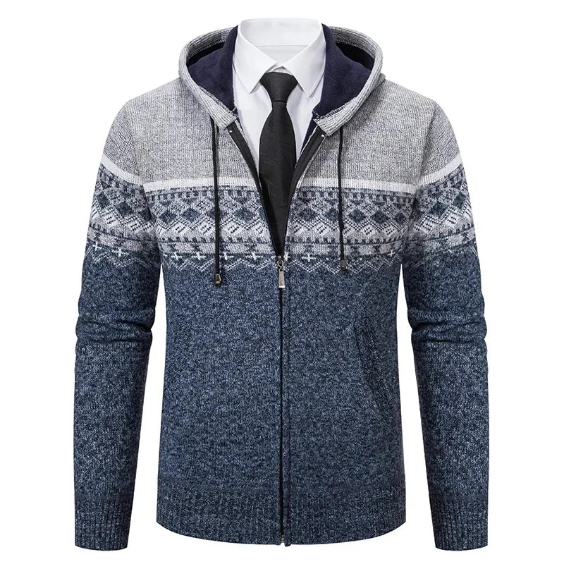 Men's Nordic Hooded Cardigan Hoodie | Zip Up