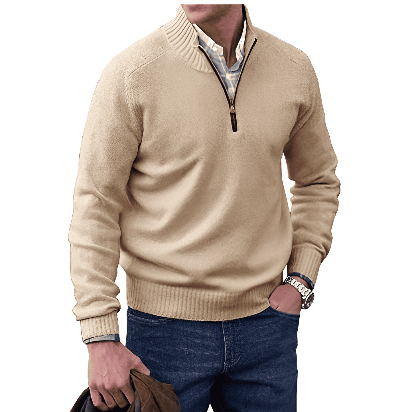 Men's Funnel Neck Jumper | Quarter Zip