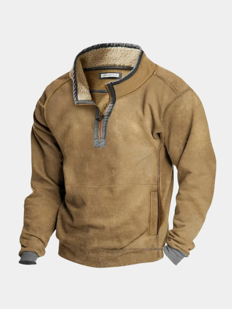 Men's Quarter Zip Funnel Neck Jumper | Regular Fit