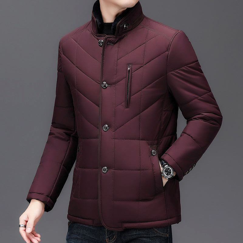 Men's Quilted Jacket | Fur Collar