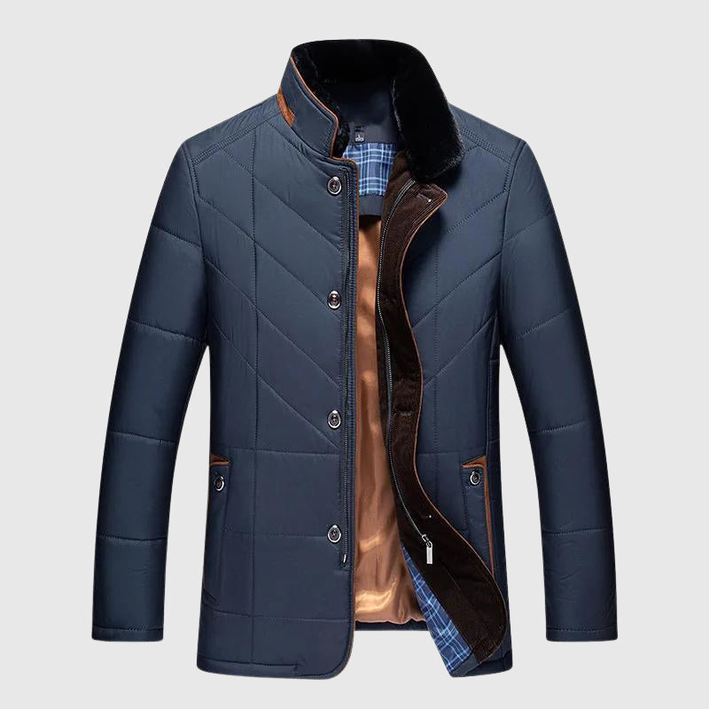 Men's Quilted Jacket | Fur Collar