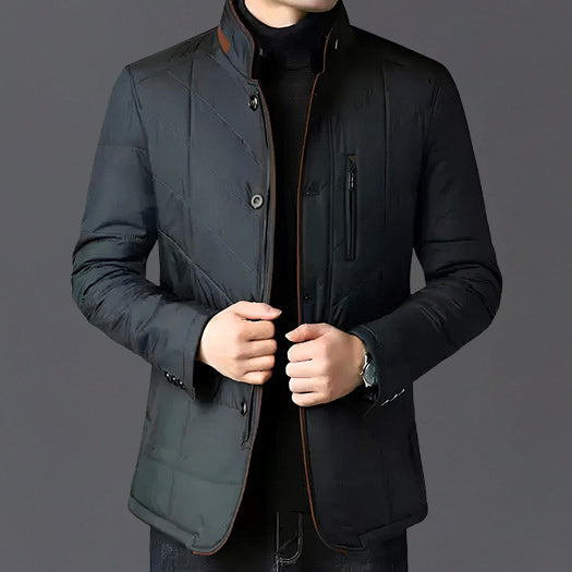 Men's Quilted Jacket | Fur Collar