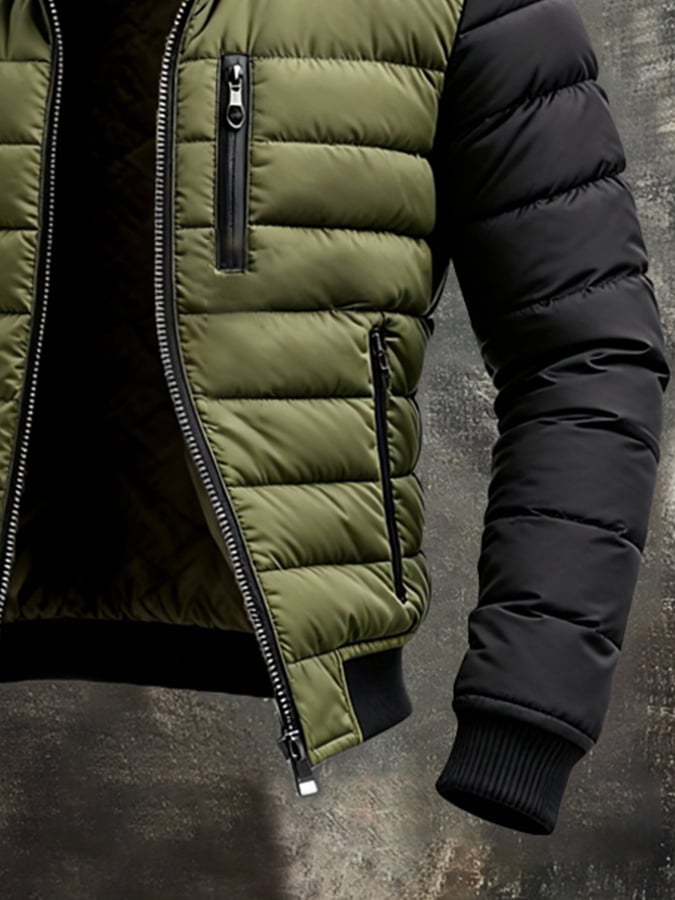 Men's Quilted Puffer Jacket | Full Zip