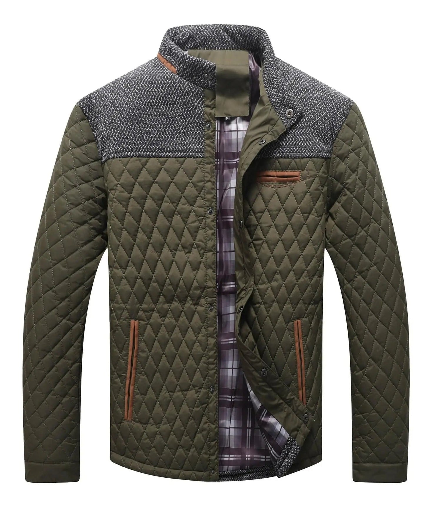 Men's Quilted Jacket | Stand Collar