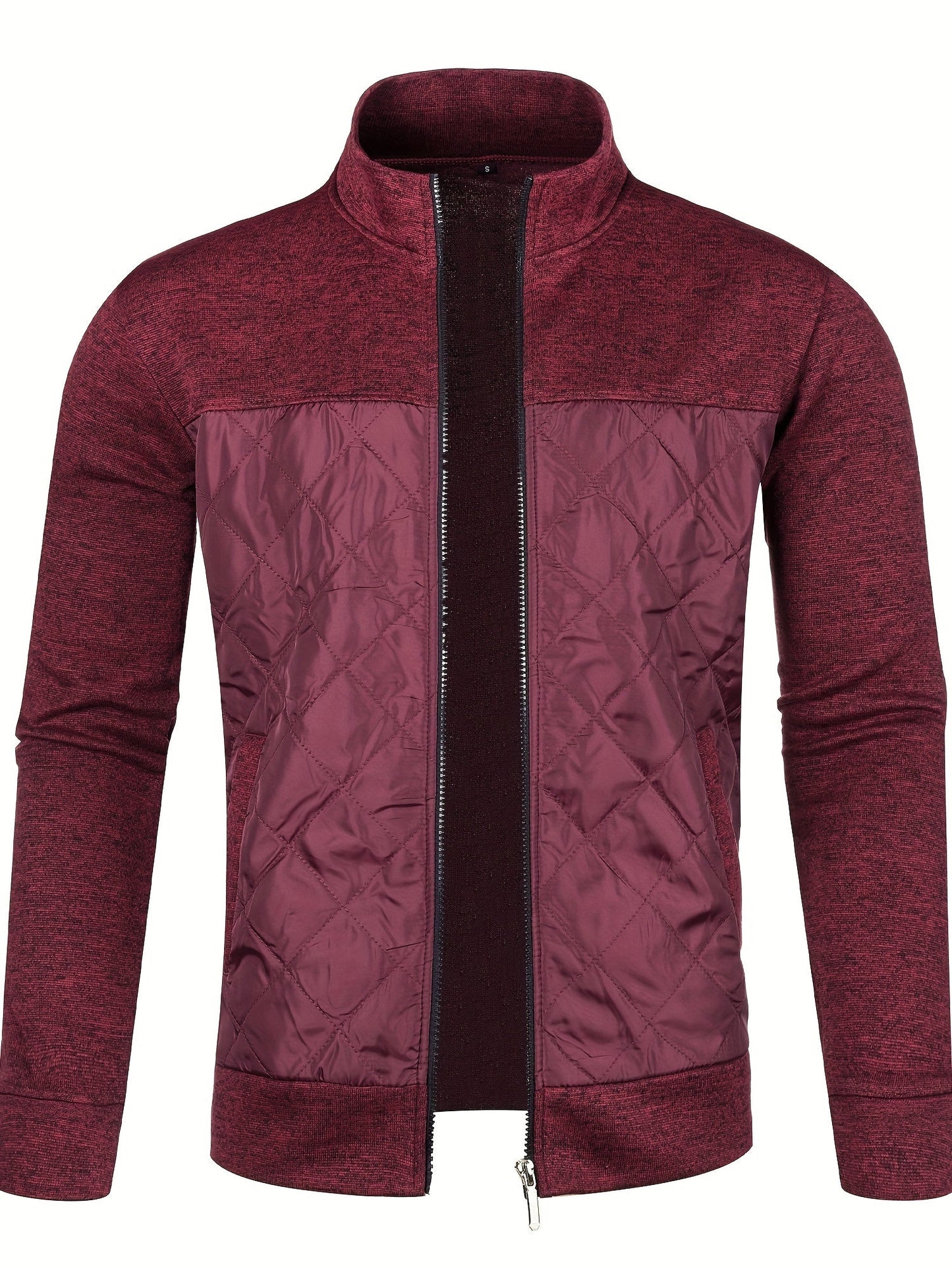 Men's Quilted Stand-Collar Jacket | Full-Zip Front