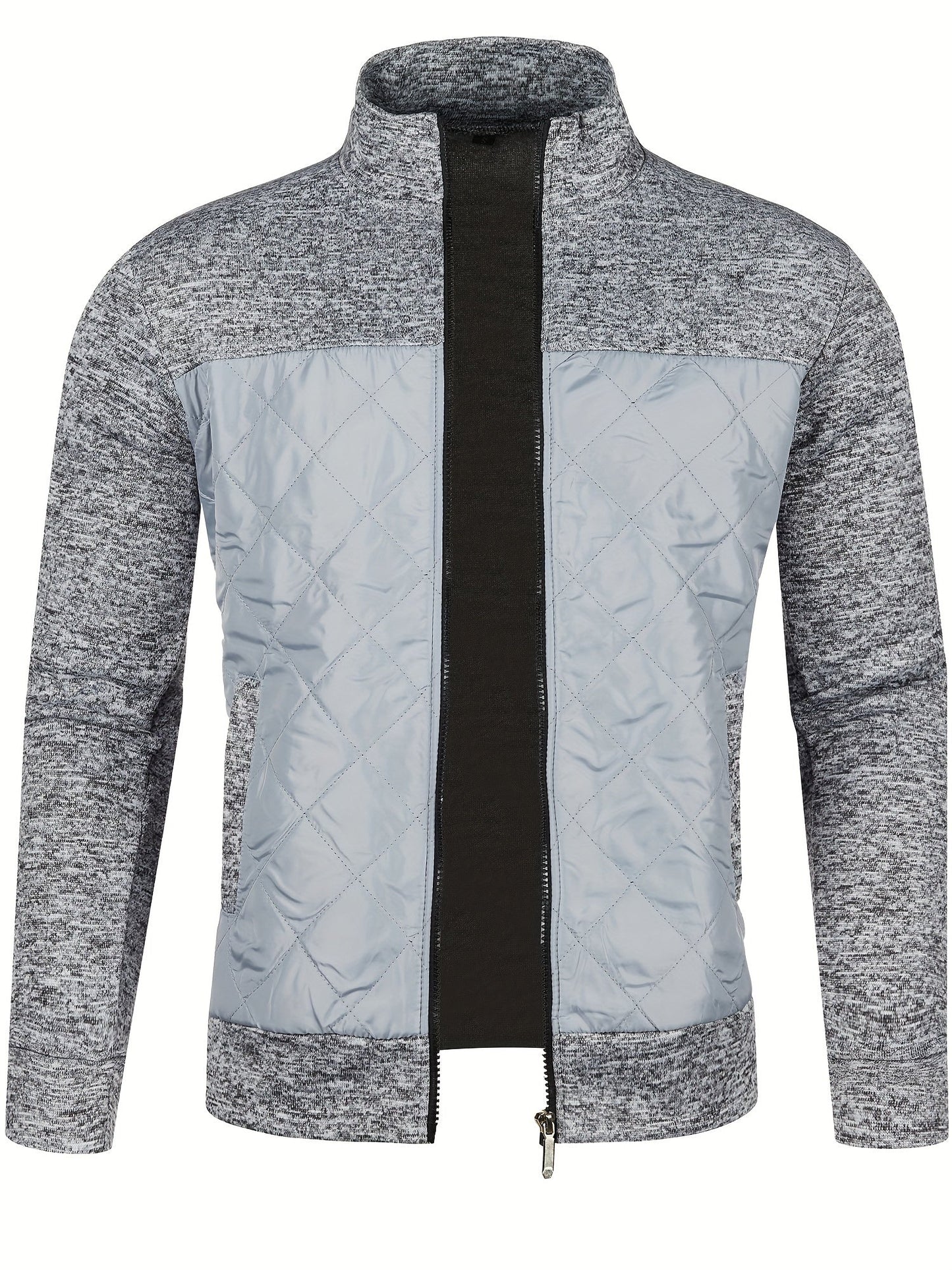 Men's Quilted Stand-Collar Jacket | Full-Zip Front