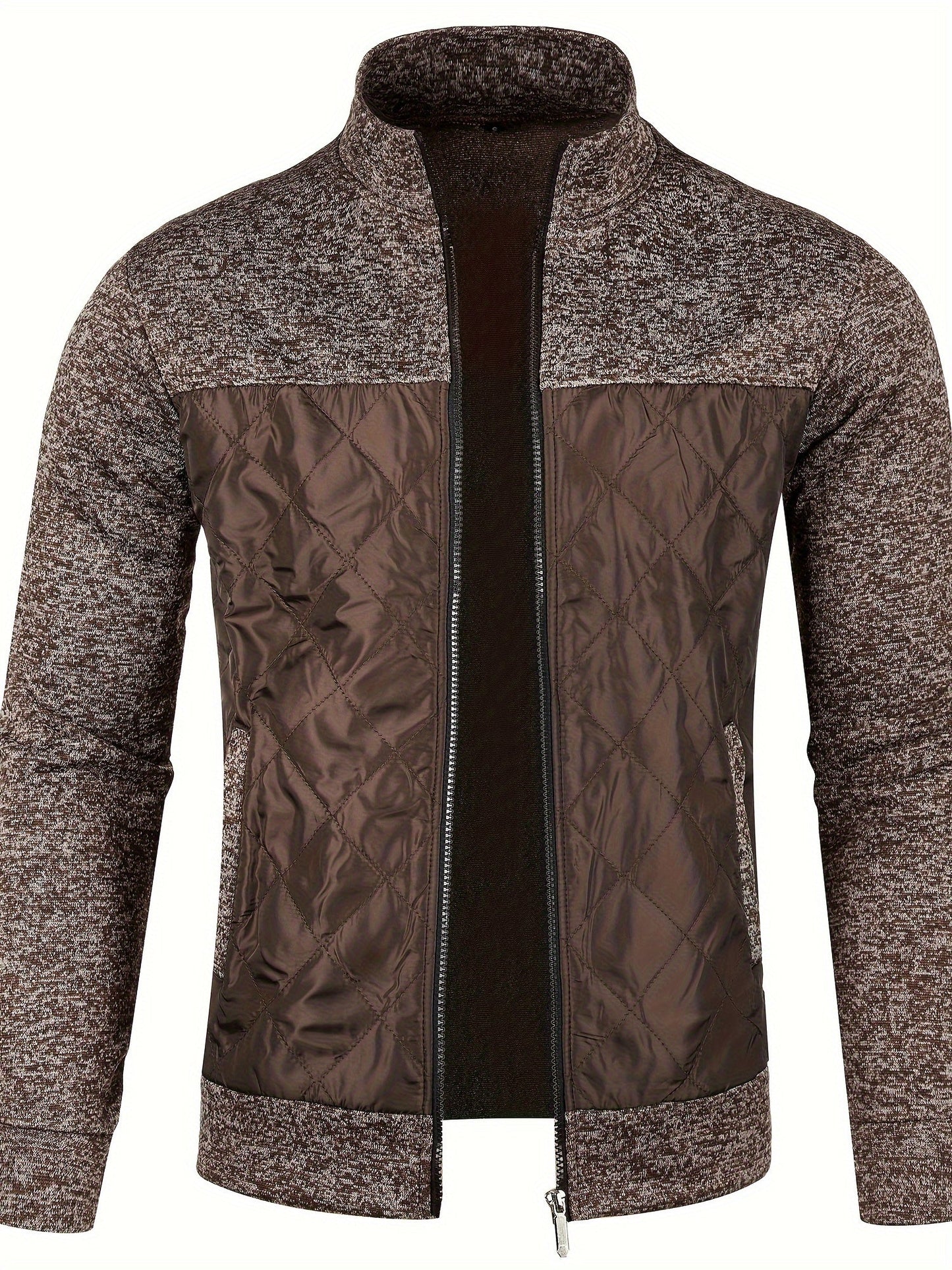 Men's Quilted Stand-Collar Jacket | Full-Zip Front