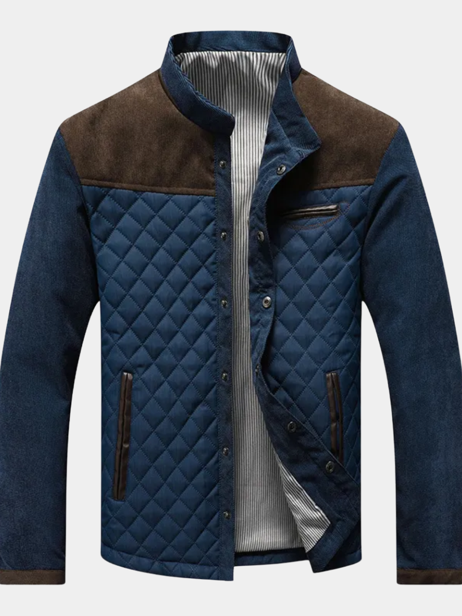 Men's Quilted Bomber | Stand Collar