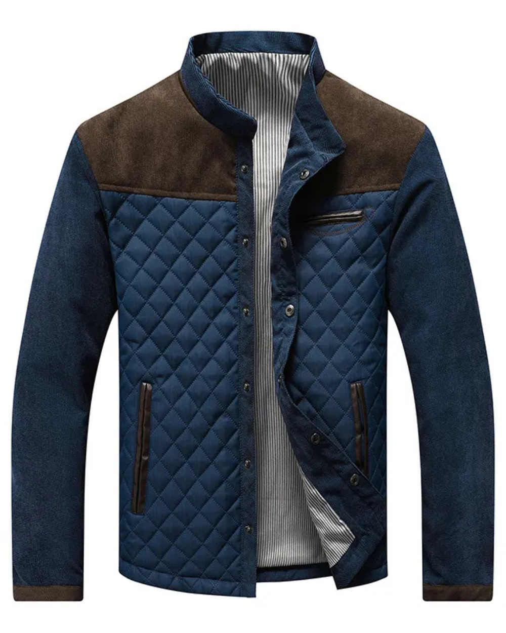 Men's Quilted Bomber | Stand Collar