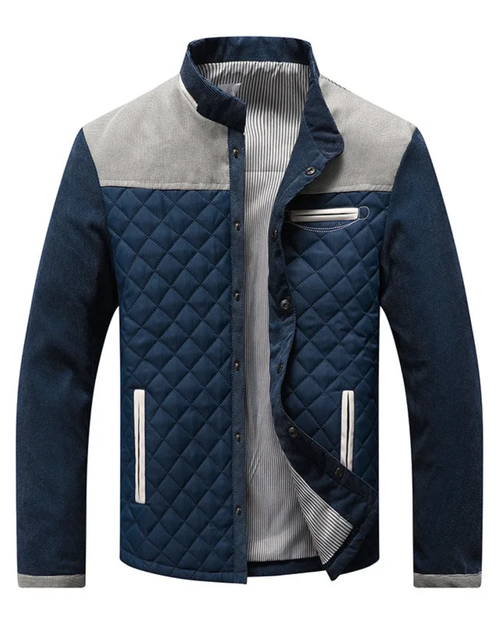 Men's Quilted Bomber | Stand Collar
