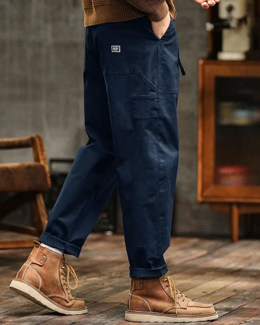 Men's Cargo Work Trousers | Cuffed Hem