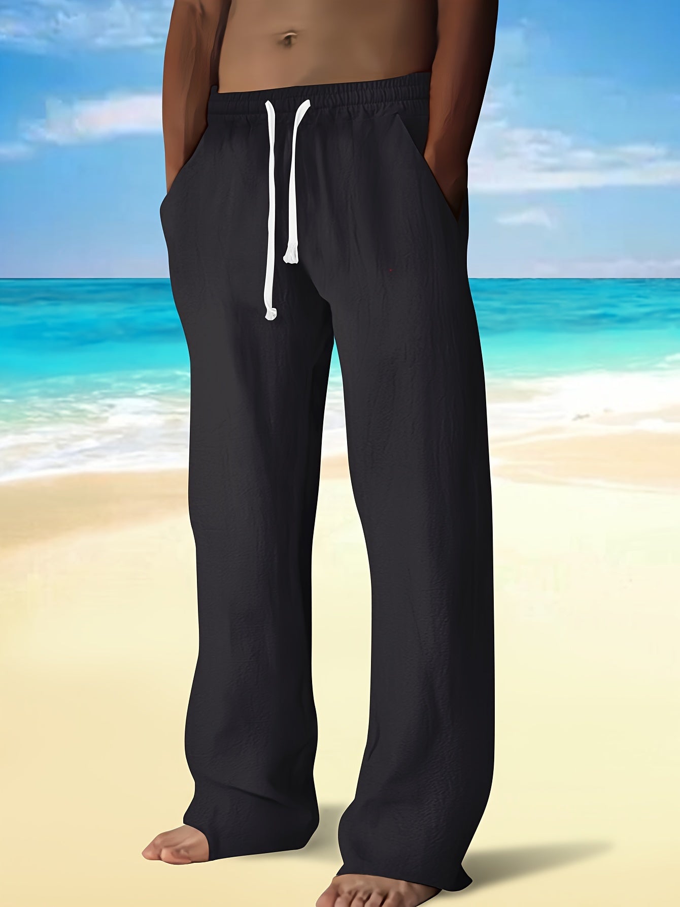 Men's Relaxed Beach Trousers | Drawstring Waist
