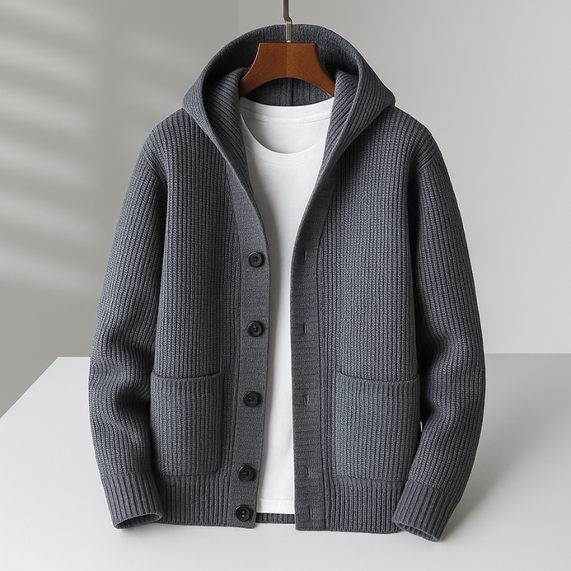 Men's Hooded Sweatshirt | Button-up front