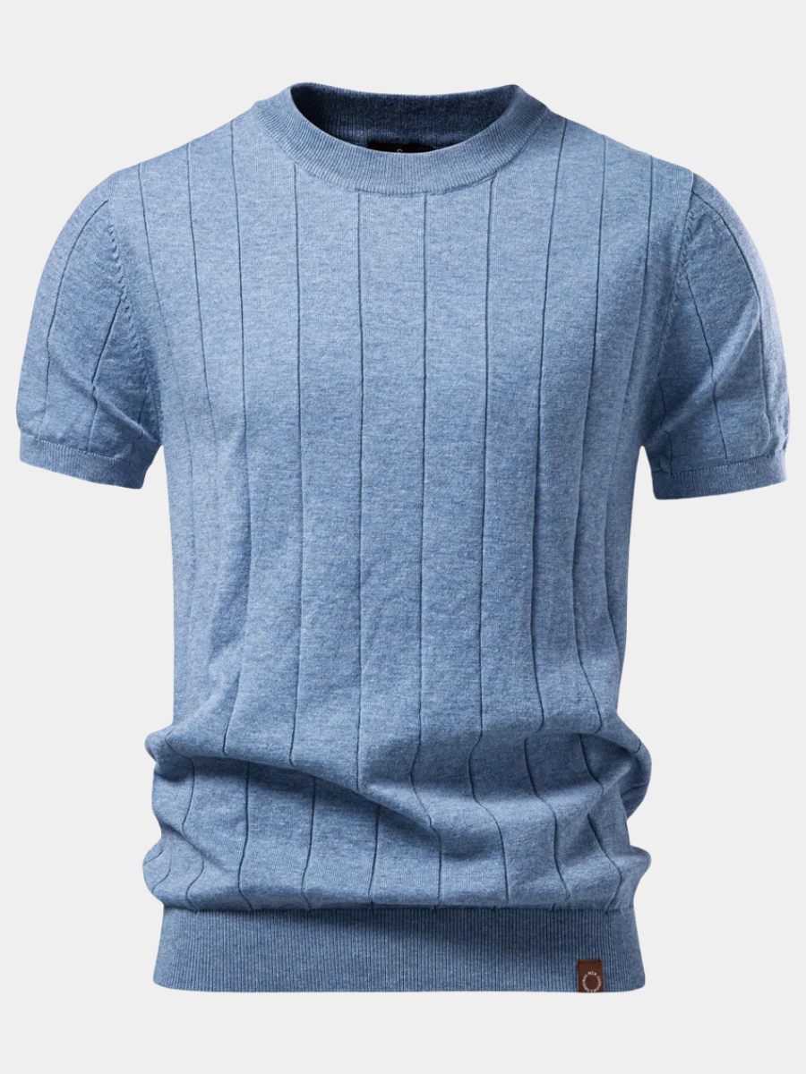 Men's Ribbed Knit T- T-Shirt | Short Sleeve