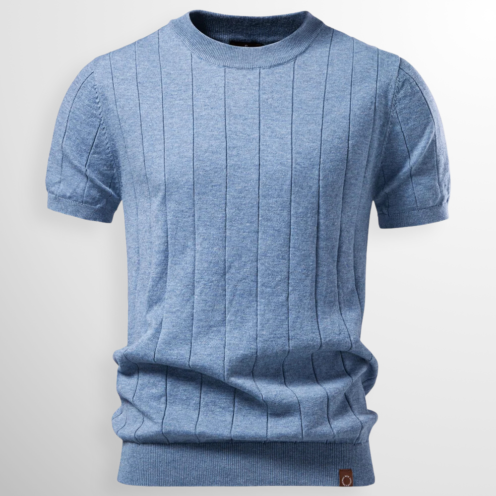 Men's Ribbed Knit T- T-Shirt | Short Sleeve