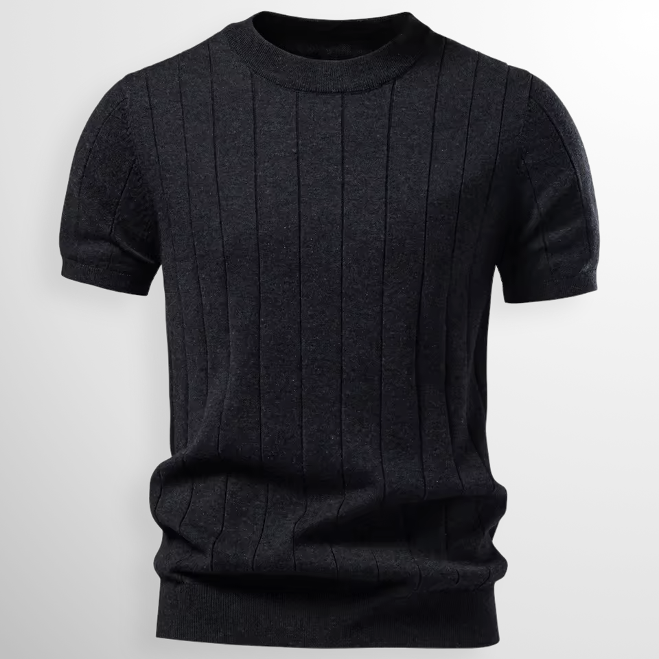 Men's Ribbed Knit T- T-Shirt | Short Sleeve