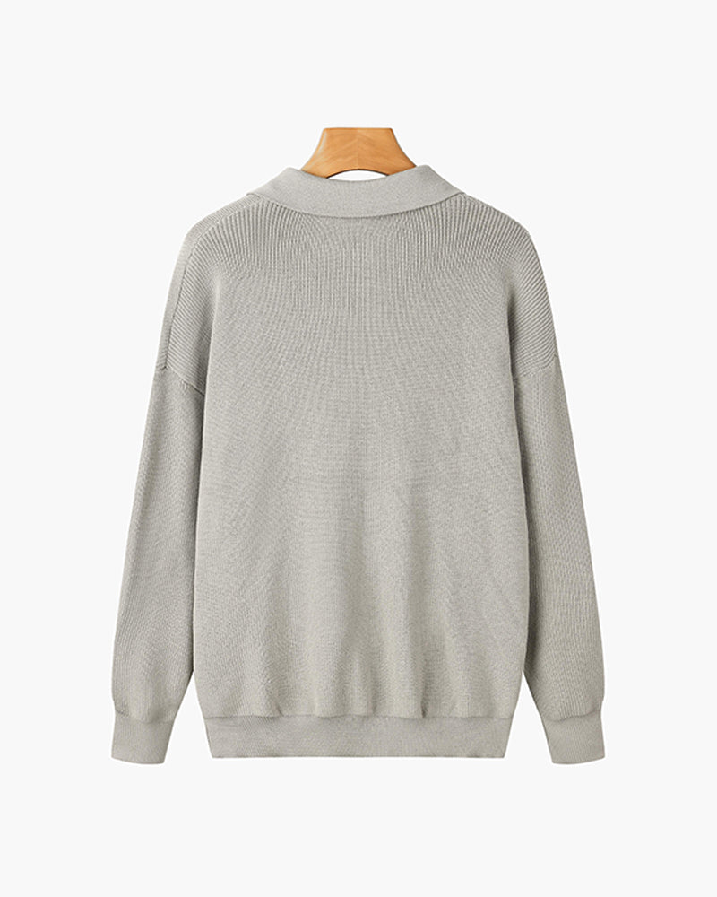Men's Ribbed Quarter Zip Jumper | Long Sleeve