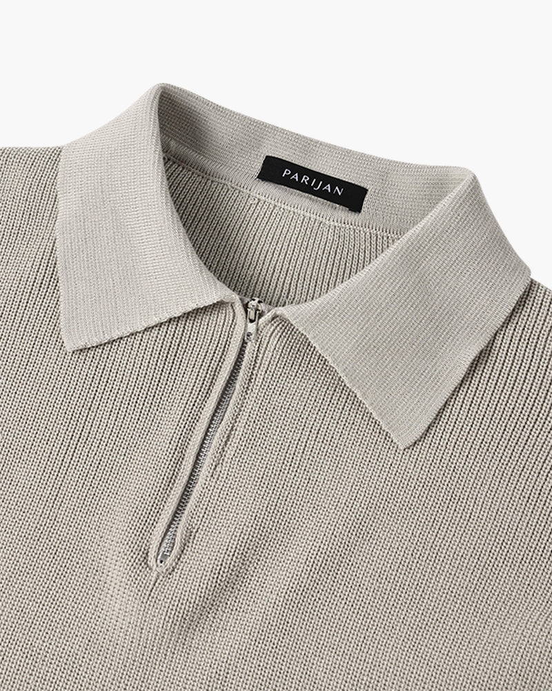 Men's Ribbed Quarter Zip Jumper | Long Sleeve
